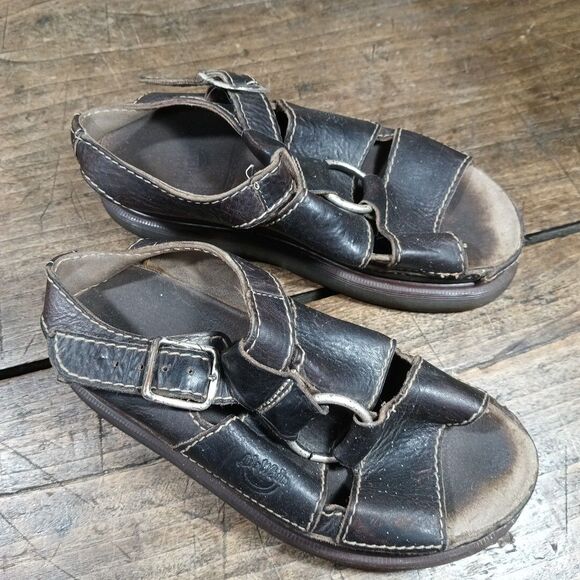 Doc Martens Mens 8 Sandals Fisherman Vintage Shoes England Buckle Leather *READ main image 7